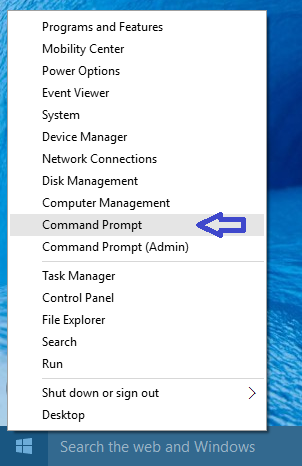 open command prompt in regular or admin mode.