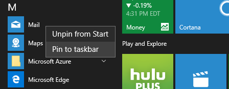 Pin Application to Taskbar