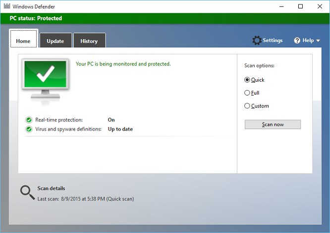 Windows defender app