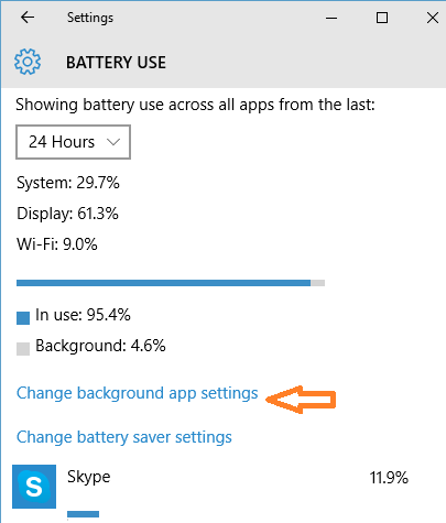 change background app settings screen