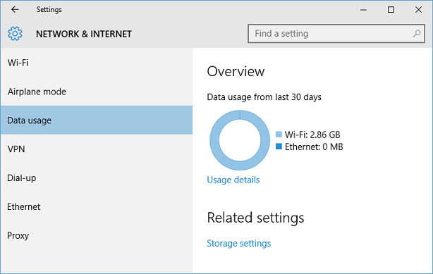 select Data usage