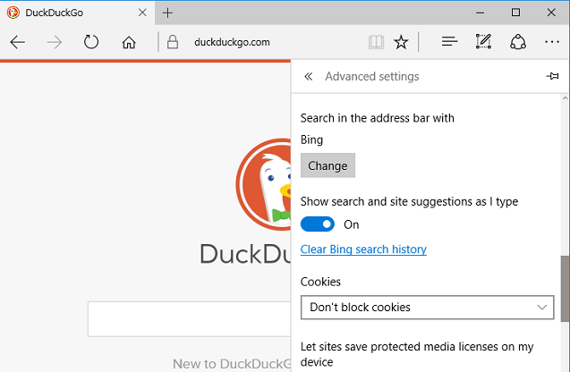 change default search engine