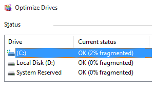 How to defragment and optimize disk drives in Windows 10