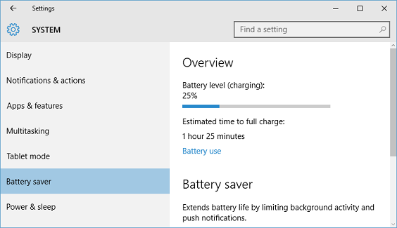 battery saver screen