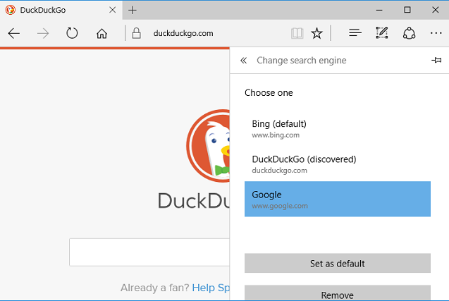 set default search engine as Google