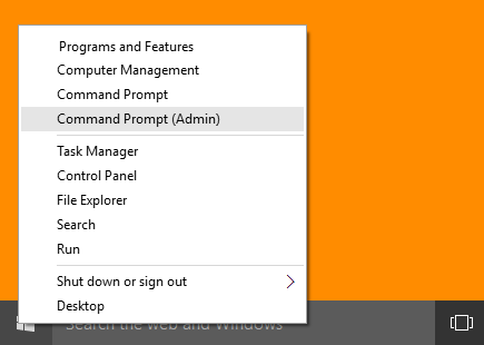 opening command prompt(Admin)