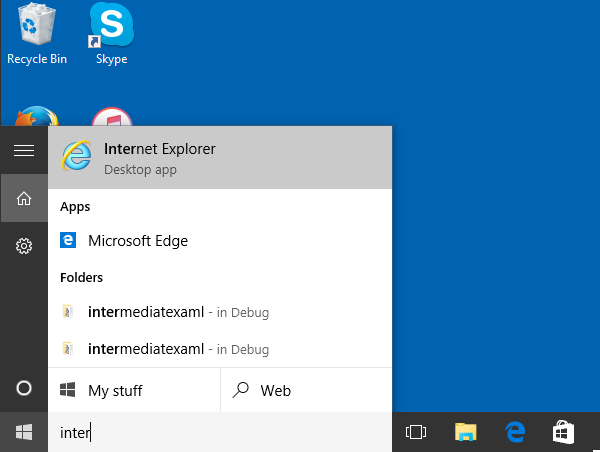 internet explorer from cortana