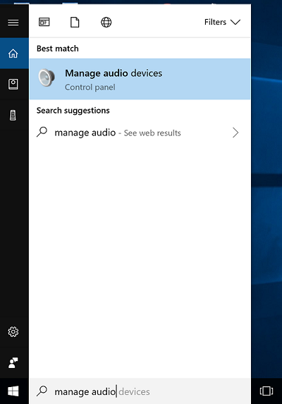 windows manage audio devices